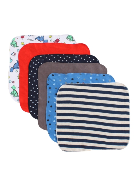 

BUMZEE Infants Kids Pack Of 6 Cotton Assorted Napkins