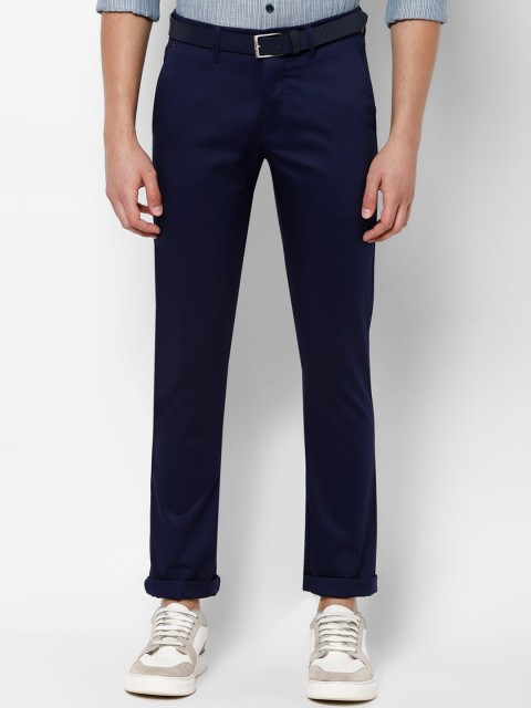 

Allen Solly Men Navy Blue Slim Fit Solid Regular Trousers