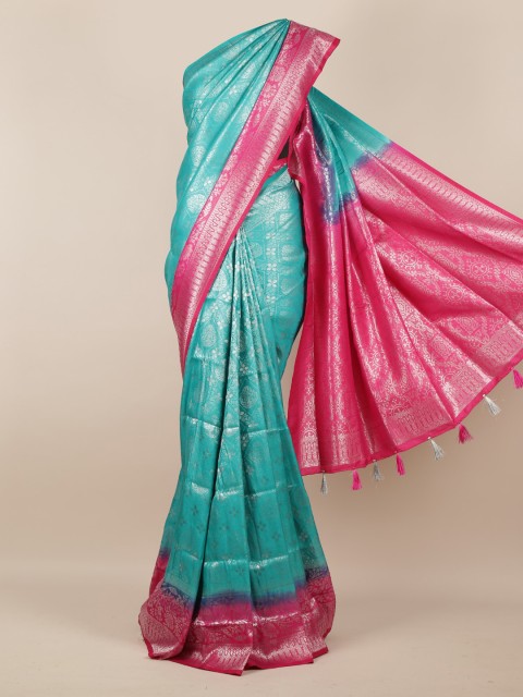 

Pothys Blue Woven Design Jute Silk Saree