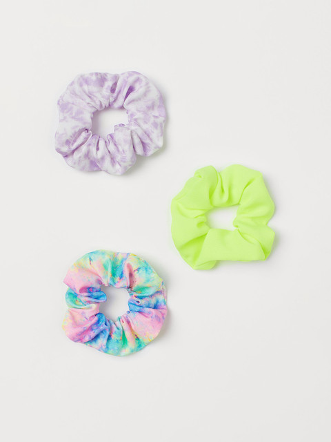 

H&M Girls 3 Pack Large Scrunchies, Green