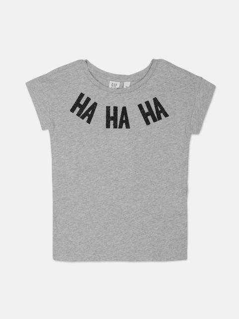 

GAP Girls Grey Printed Round Neck T-shirt