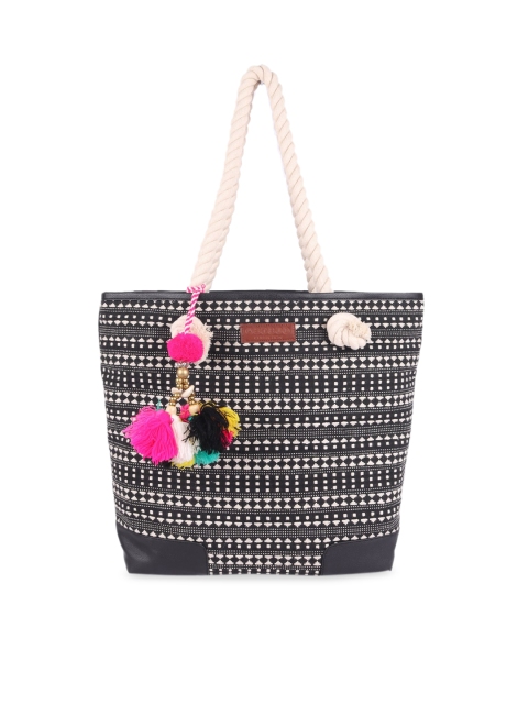 

ASTRID Black & White Self Design Tote Bag