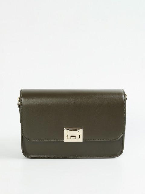 

Ginger by Lifestyle Olive Green Solid Sling Bag