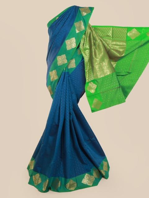 

Pothys Blue & Gold-Toned Art Silk Printed Saree