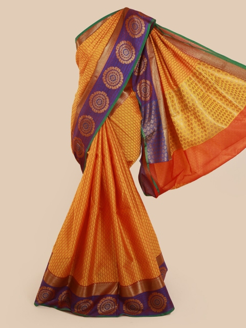 

Pothys Mustard Yellow Woven Design Cotton Blend Saree