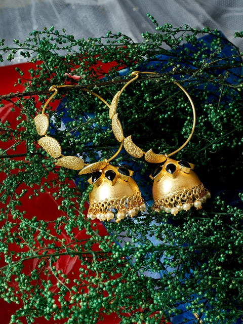 

PANASH Gold-Toned Contemporary Jhumkas