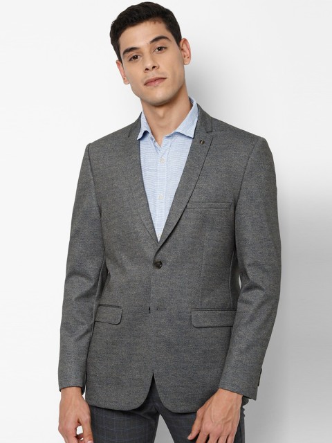 

Allen Solly Men Grey Solid Slim-Fit Single-Breasted Formal Blazer