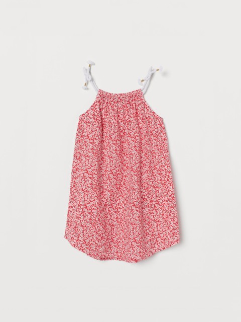 

H&M Girls Red & White Floral Printed Cotton A-Line Dress