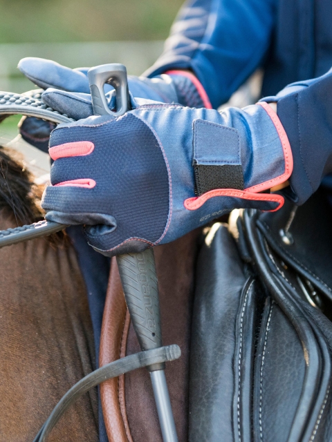 

FOUGANZA By Decathlon Kids Blue And Orange 560 Horse Riding Gloves