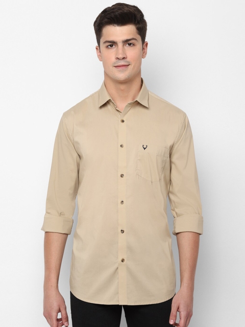 

Allen Solly Men Beige Slim Fit Solid Casual Shirt