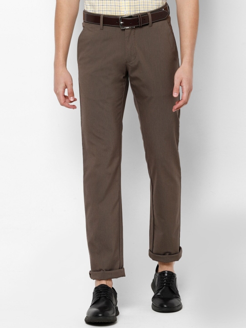 

Allen Solly Men Brown Slim Fit Solid Pure Cotton Regular Trousers