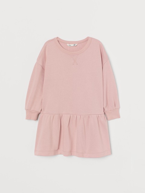 

H&M Girls Sustainable Pink Solid Sweatshirt Dress