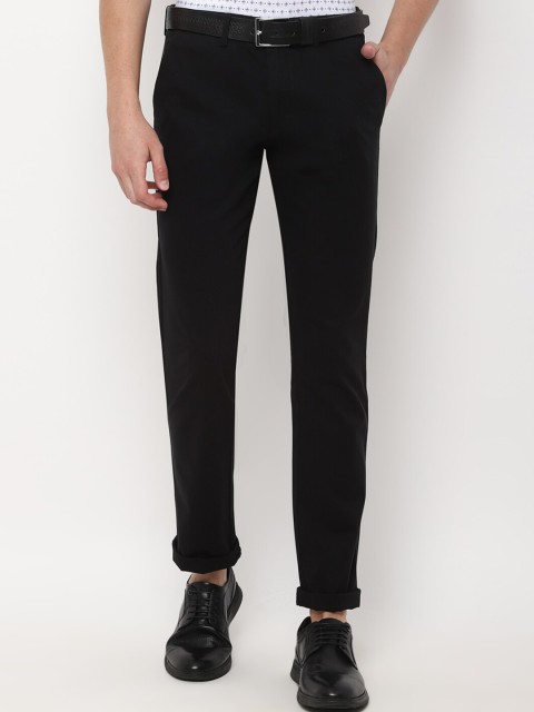 

Allen Solly Men Black Slim Fit Solid Regular Trousers