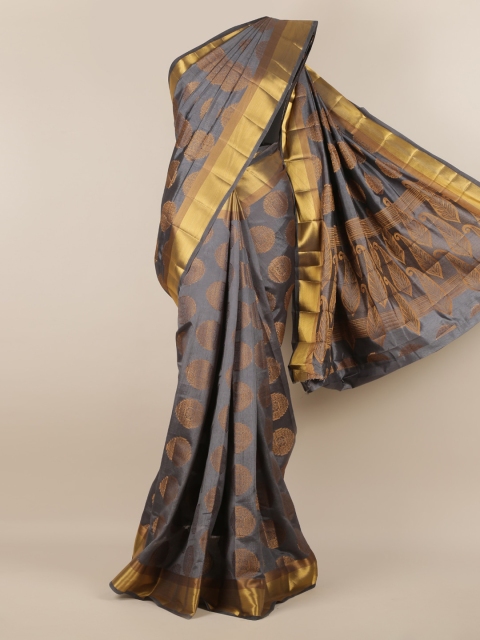

Pothys Grey Woven Design Jute Silk Saree