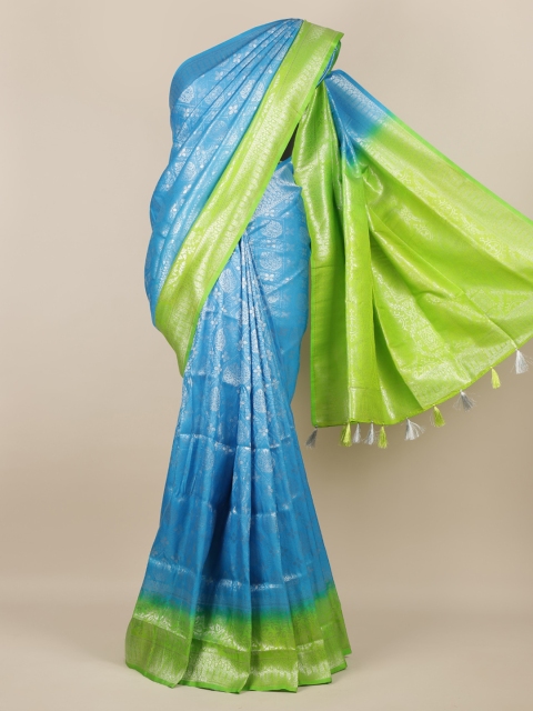 

Pothys Blue Woven Design Jute Silk Saree