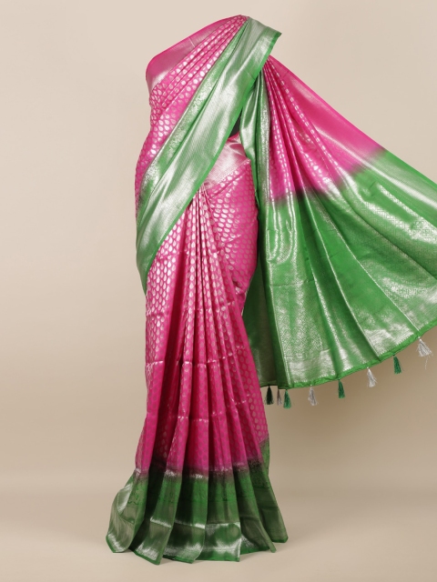 

Pothys Pink Woven Design Jute Silk Saree