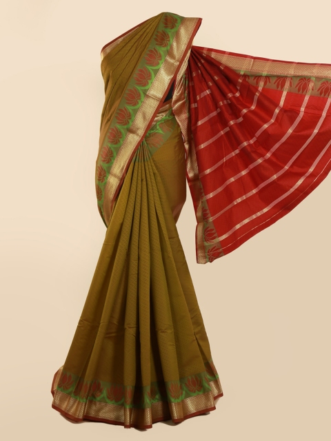 

Pothys Olive Green Woven Design Art Silk Saree