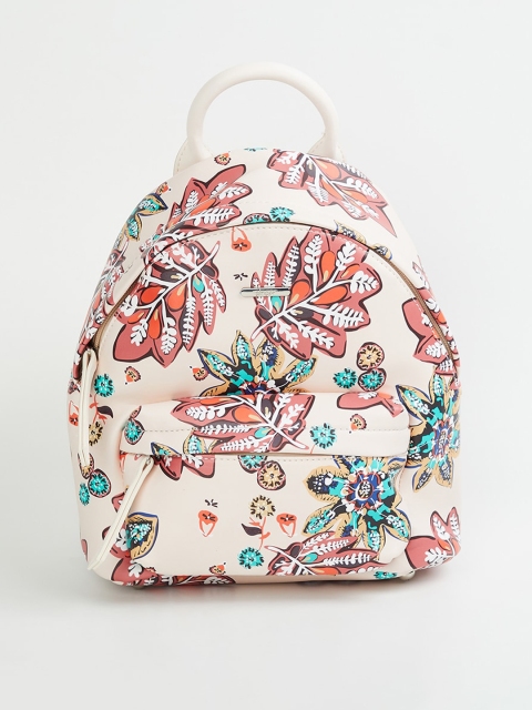

Ginger By Lifestyle Women Peach-coloured & Brown Backpack
