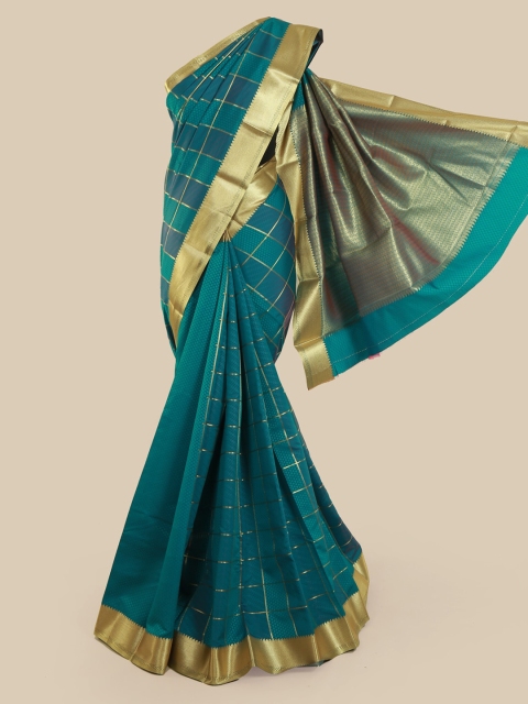 

Pothys Green Checked Art Silk Saree