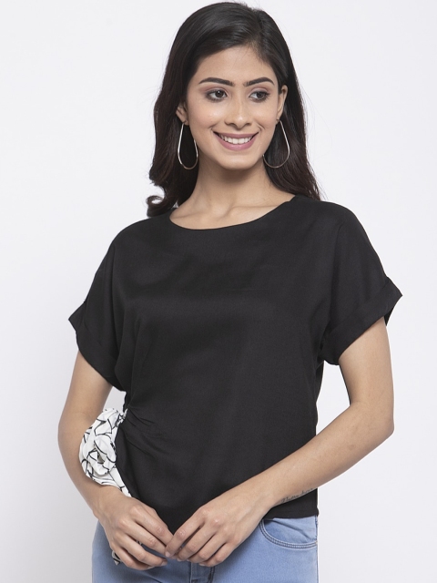 

Kiaasa Black Regular Top With Tie up Waist
