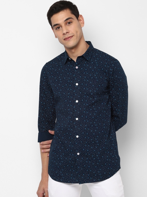 

Allen Solly Men Navy Blue Slim Fit Printed Casual Shirt