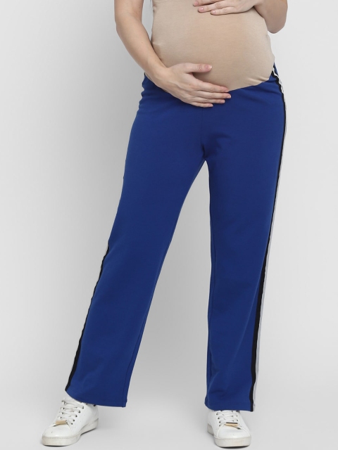 

Momsoon Maternity Women Blue Regular Fit Solid Regular Trousers