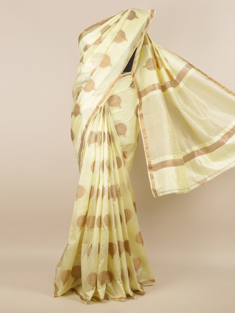 

Pothys Cream-Coloured Woven Design Jute Silk Saree