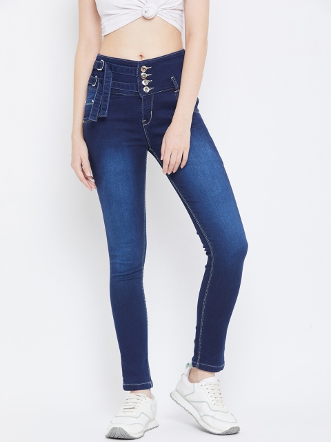

Purple Feather Women Navy Blue Skinny Fit High-Rise Clean Look Jeans