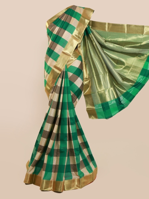 

Pothys Green Checked Art Silk Saree