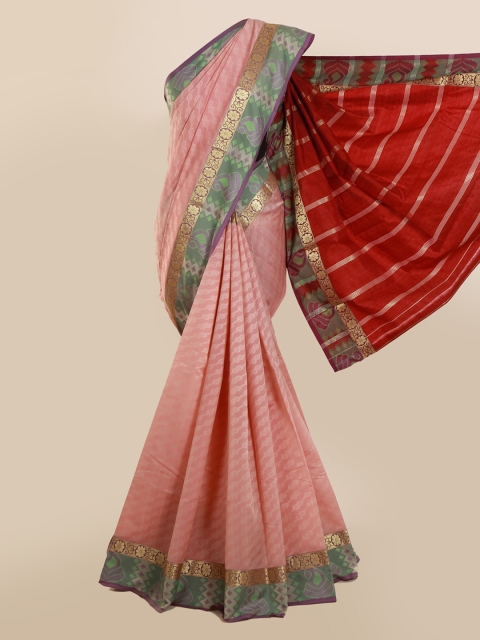 

Pothys Peach-Coloured Woven Design Art Silk Saree