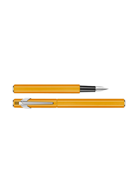 

Caran D Ache Orange & Silver-Toned Stainless Steel Fountain Pen