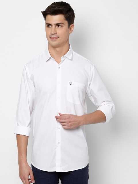 

Allen Solly Men White Slim Fit Solid Casual Cotton Shirt
