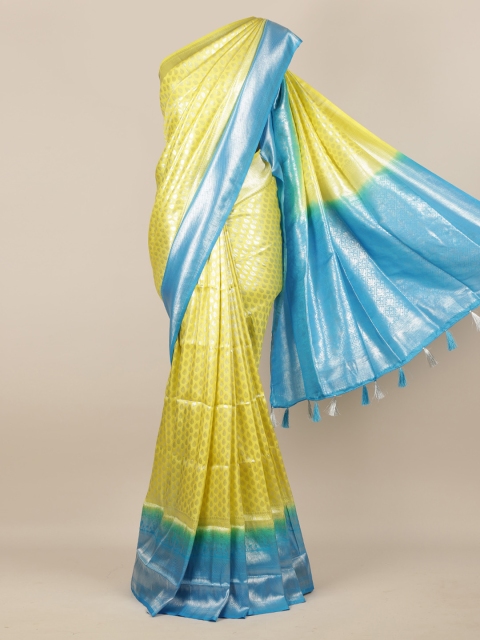 

Pothys Yellow Woven Design Jute Silk Saree