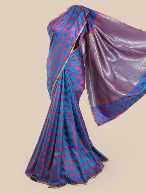 

Pothys Blue Printed Art Silk Saree