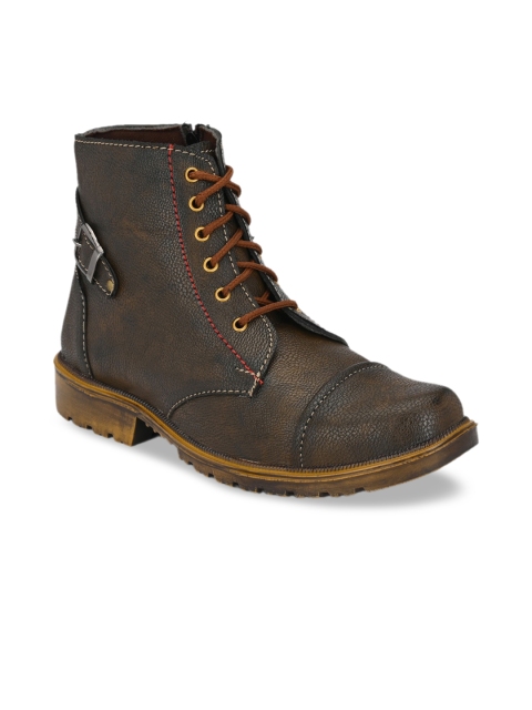 

Big Fox Men Brown Textured High-top Flat Boots
