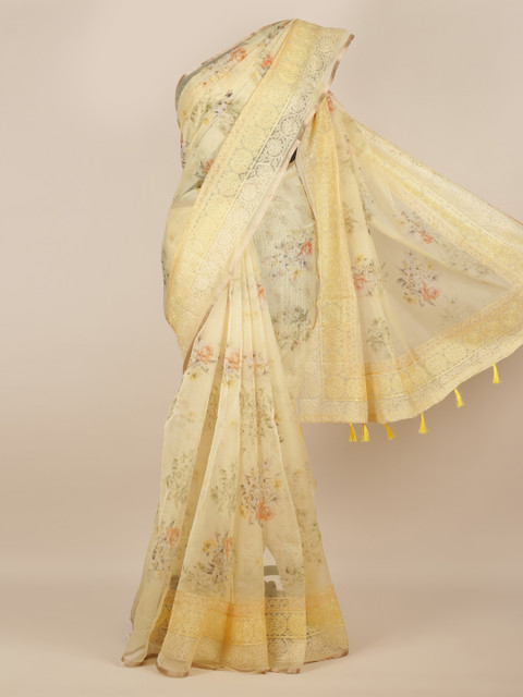 

Pothys Yellow Woven Design Tissue Saree