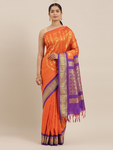 

The Chennai Silks Orange Woven Design Art Silk Saree
