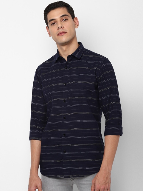 

Allen Solly Men Navy Blue Slim Fit Striped Casual Shirt