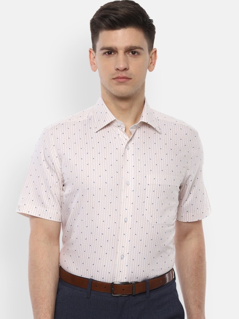 

Louis Philippe Men Beige Regular Fit Printed Formal Shirt