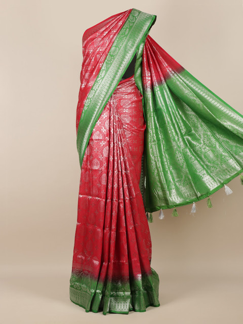 

Pothys Maroon Woven Design Jute Silk Saree