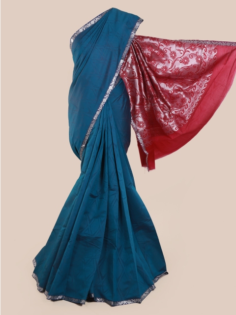 

Pothys Blue & Red Art Silk Printed Saree