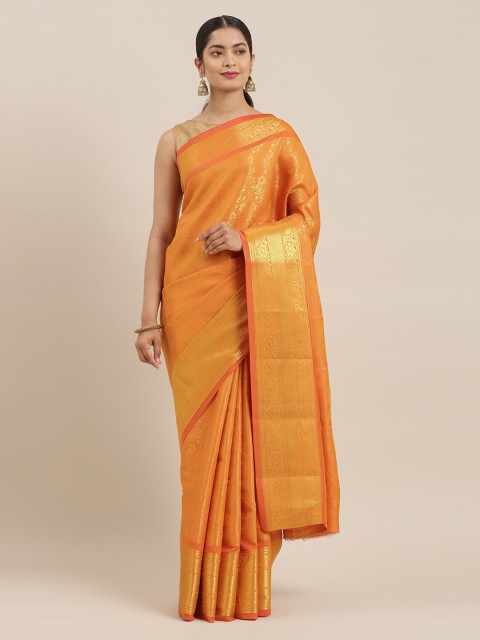 

The Chennai Silks Orange Woven Design Art Silk Saree