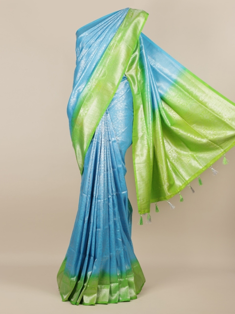 

Pothys Blue Woven Design Jute Silk Saree