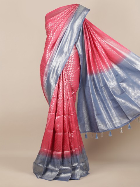 

Pothys Pink Woven Design Jute Silk Saree