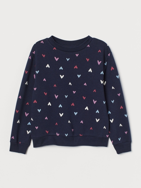 

H&M Girls Navy Blue & Pink Sweatshirt