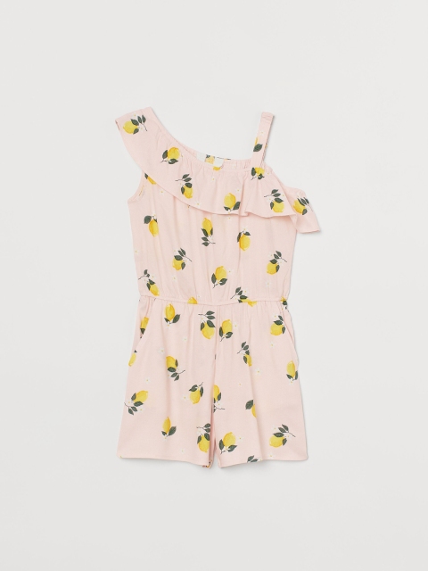 

H&M Girls Pink & Yellow One-Shoulder Playsuit