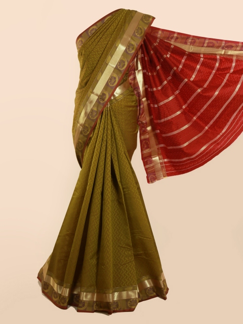

Pothys Olive Green Woven Design Art Silk Saree