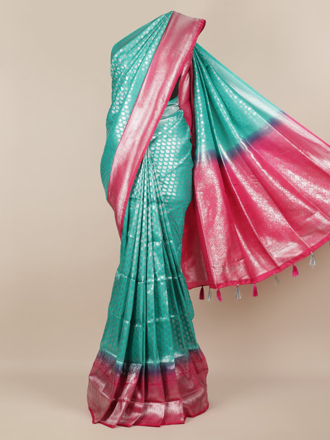 

Pothys Sea Green Woven Design Jute Silk Saree