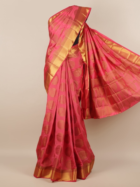 

Pothys Pink Woven Design Jute Silk Saree