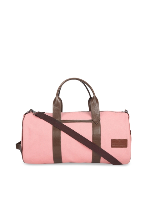 

CRUST Unisex Pink & Brown Solid Leather Duffel Bag